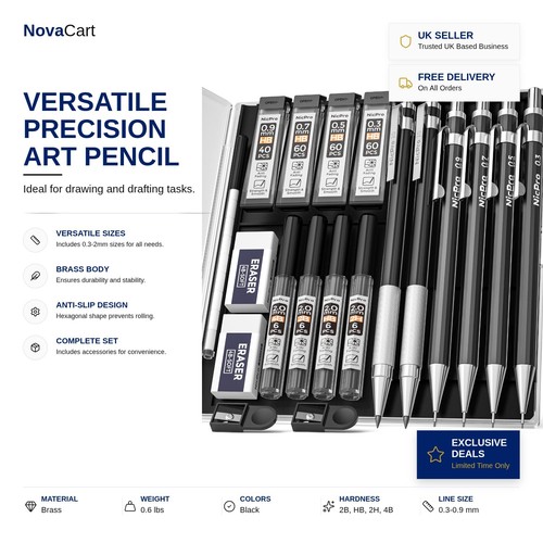 Art mechanical pencil set - art,
